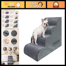 4-Step Pet Stairs for Small Dogs  Cats, Non-Slip Washable Cover, 19.6" High