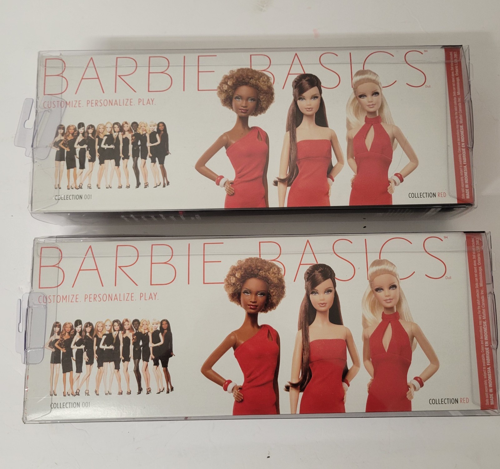 Rare Barbie Basics Model No. 1 and No 3. (2)  Collection Red -