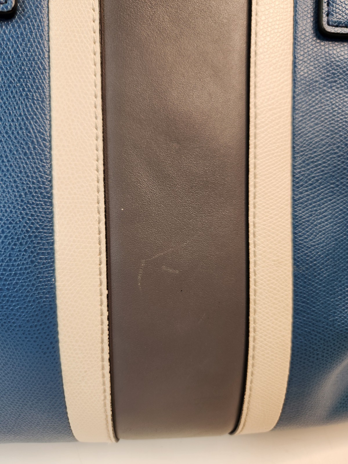 RARE BLUE Michael Kors Warren Compact Leather Briefcase Carry Laptop Bag image 4