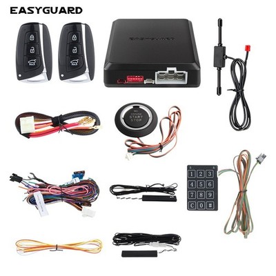 Easyguard PKE car alarm kit remote engine starter push button start auto lock