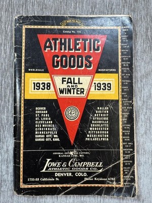 Vintage Lowe & Campbell Athletic Goods Fall Winter 1938 1939 Catalog Illustrated