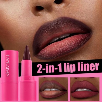 Gradient Lip Liner Pen w/ Matte Velvet Finish Smooth Lips For Defined   S1R3