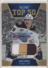 2019-20 Upper Deck Allure Top 50 Auto Jersey 9/25 Max Jones #T50-4 Auto 3vx