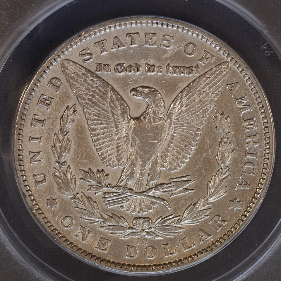 1890-CC Morgan Silver Dollar $1 ANACS EF45 Details Carson City Cleaned Damaged - Image 3 of 4