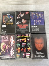 Lot Of 6 80  s Cassettes-Idol, Collins, Hall And Oates, Prince, Estefan No T BR11