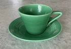 Vintage Homer Laughlin Green Harlequin Fiesta Cup & Saucer Set