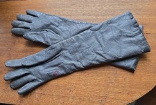 Vtg Saks Fifth Avenue Supple Leather Wool Lined Grey Gloves 6 1/2 Made in France
