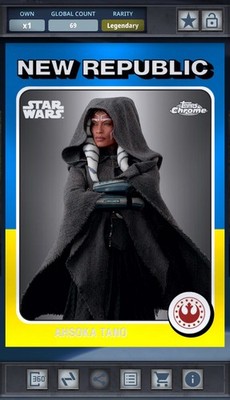 Ahsoka Tano 1975 Tribute 75cc Legendary Star Wars Card Trader Topps Chrome 2025