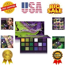 Green Purple Goth Eyeshadow Palette Makeup- 18 Colors Matte Shimmer Metallic ...