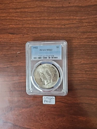 1922-P PCGS MS63 Peace Silver Dollar $1 Lustrous Coin