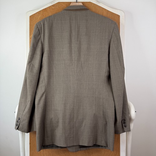 Jones New York Suit Mens 48L Brown 2 Button Pleated Front Wool Geometric 38x32 - Picture 14 of 22