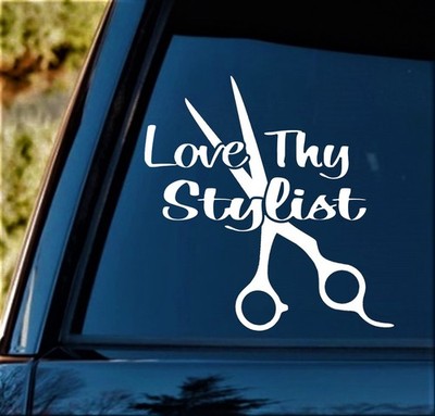 Love Thy Stylist Scissors Decal Sticker Hair Dresser A1032