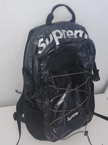 FW17 Supreme Sac à Dos Noir Cordura Tissu Boîte Logo Texte Réfléchissant 20L Sac