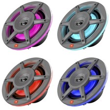 2 Pairs of JBL 6.5" 2-Way Marine RGB LED Multi-Element Gray Boat Yacht Speakers