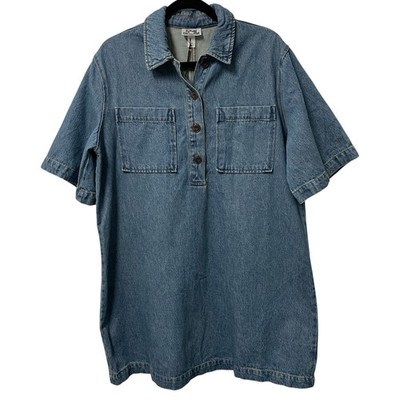 Future Collective Denim Dress Super Oversized Boxy Heavyweight Cotton Blue  NWT | eBay