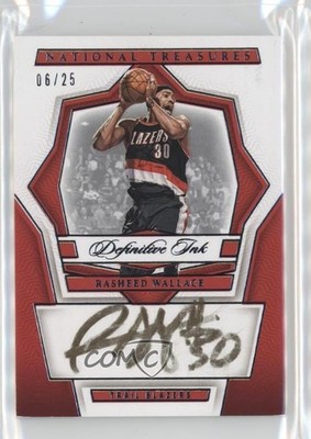 2023-24 Panini National Treasures Definitive Ink 6/25 Rasheed Wallace Auto 0dj8