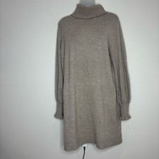 LC Lauren Conrad Long Sleeve Tan Beige Sweater Dress turtleneck loose fit small