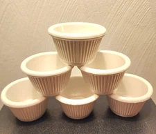 Gessner Fluted Ramekin 1.5 fl oz Bone White 6 total Used Made in USA Free Shippi