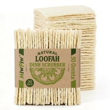 Natural Loofah Dish Sponge Pack 30 Multipurpose Dish Sponges - 100 Biodegr...