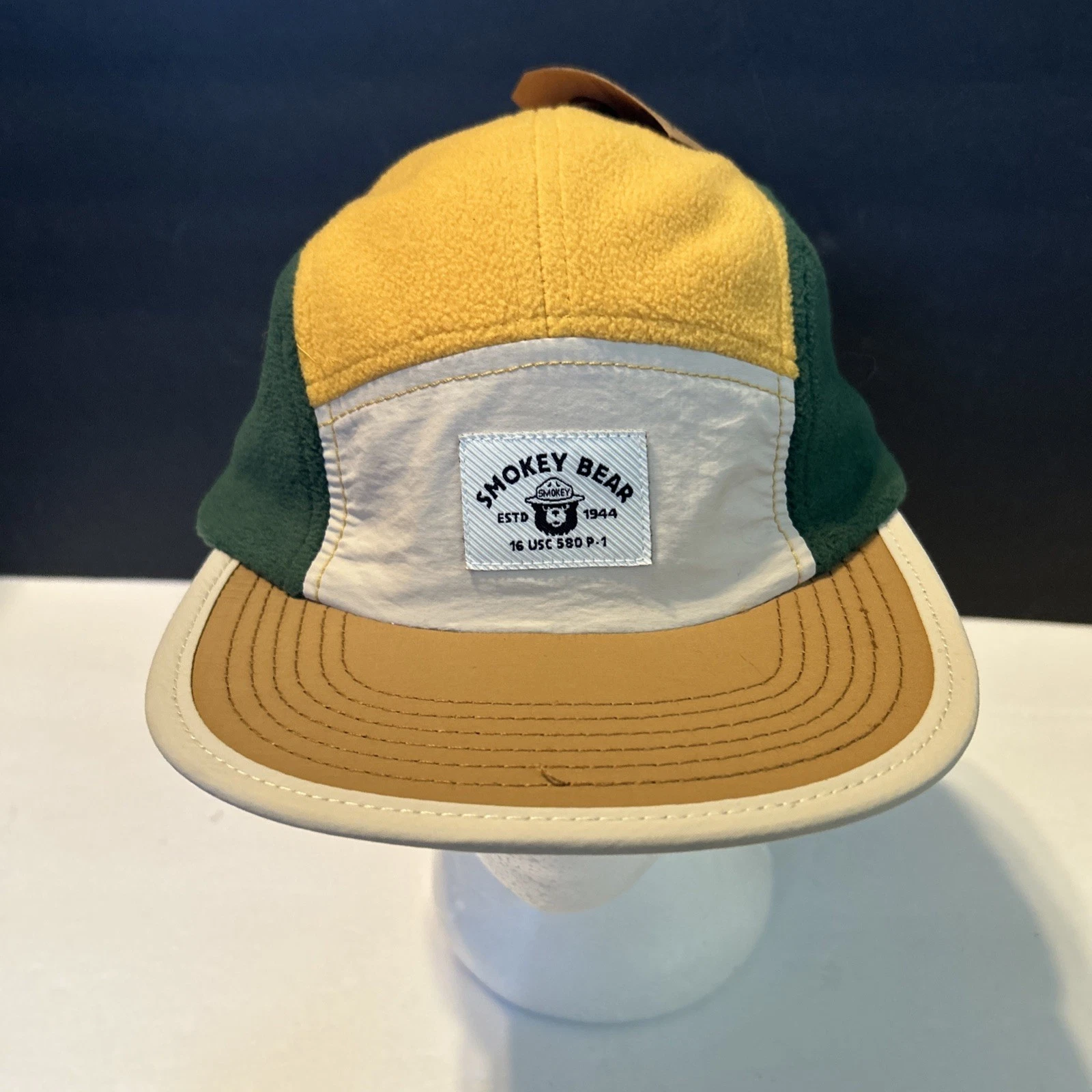 Smokey Bear Forest Preservation Fleece Hat Strapback Green/Cream Strapback OSFA