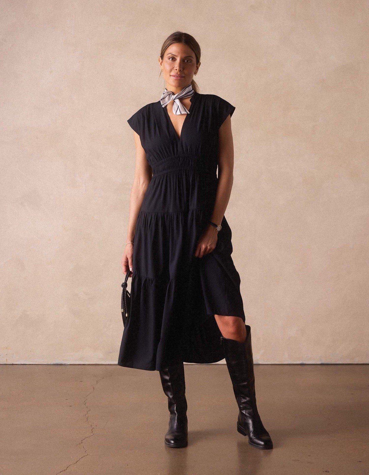 The Normal Brand Women’s Grace Midi Dress Black $150 MSRP Size S