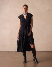 The Normal Brand Women’s Grace Midi Dress Black $150 MSRP Size S