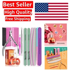 Professional Nail Care Kit: Cuticle Nipper, Buffers & Rose Oil for Perfect Nails