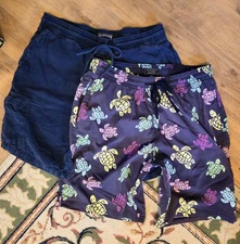 2 FOR 1 VILEBREQUIN Blue Turtle Men Luxury Swim Trunks Bathing Suit Short XL/XXL