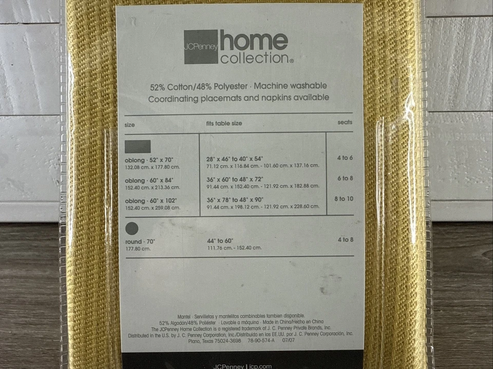 NEW JCPenney Home Collection Provincia Tablecloth Oblong 60"x102" Gold Quick - Image 3 of 4