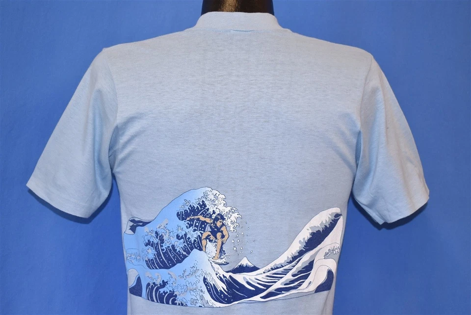 vintage 80s SURF BLACK OAK LIQUORS PASO ROBLES SURFER WAVE DEADSTOCK t-shirt S - Image 3 of 4