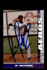 Signed Baseball Card Auto Carlos Rivero 2010 Choice Akron Aeros