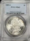 1889-S Morgan Dollar $1 PCGS MS63 San Francisco Silver One US Coin BETTER DATE!