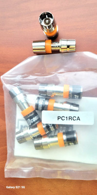COMPRESSION CABLE CONNECTORS - 5 TYPES -NEW-RCA-BNC-ORANGE & GREEN-35 PCS