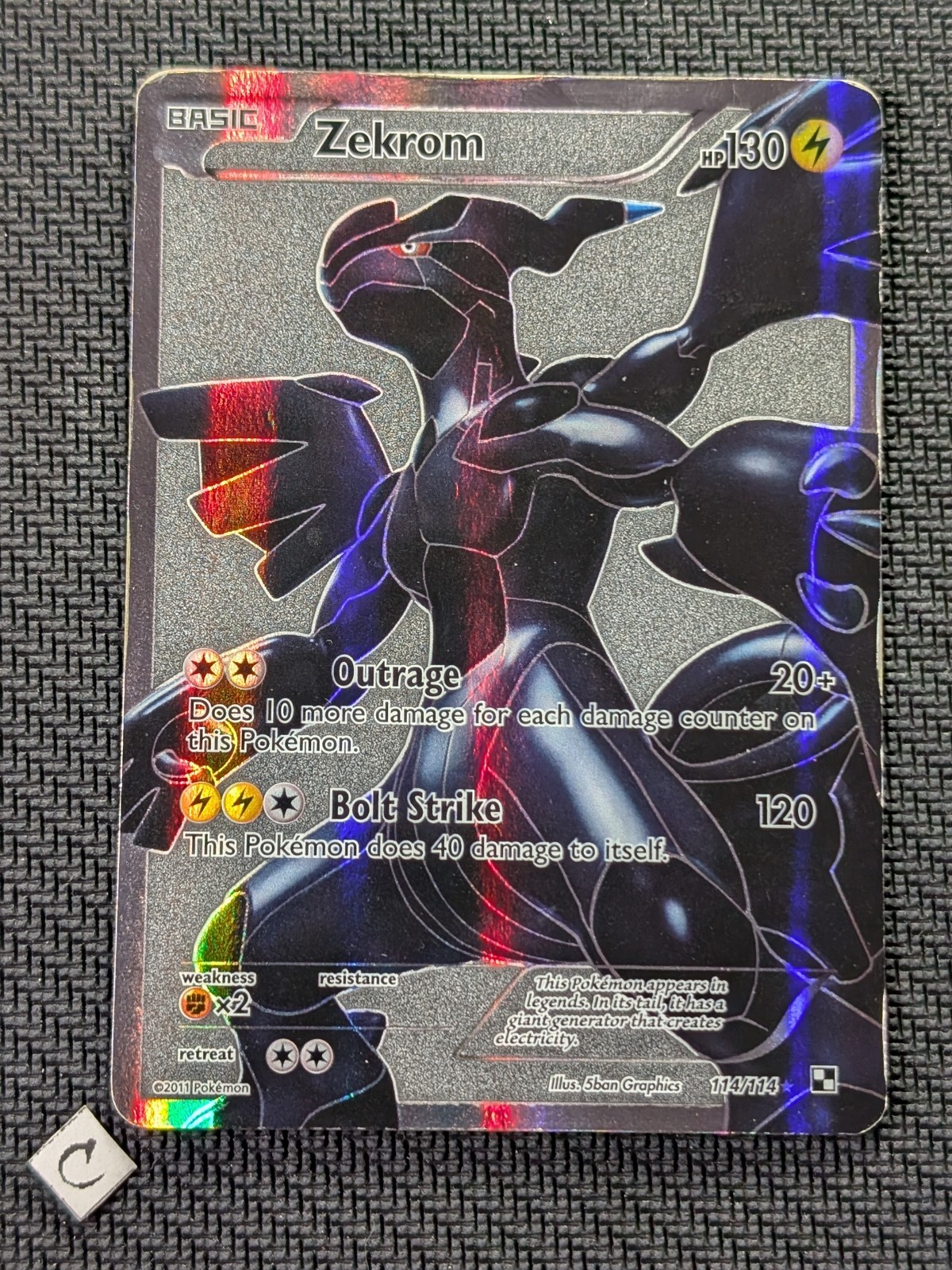 pokemon black & white single card zekrom 114 ultra rare Pokemon Black and White Base Set Rare Holo Zekrom #47