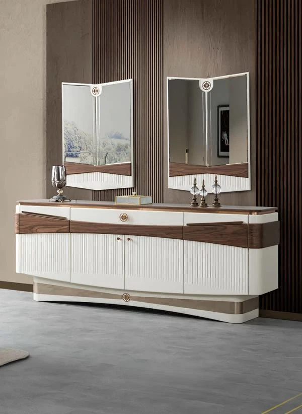 Sideboard mit 2x Spiegele Kommode Schrank Modern Design Wohnzimmer Holz - Bild 1 von 1