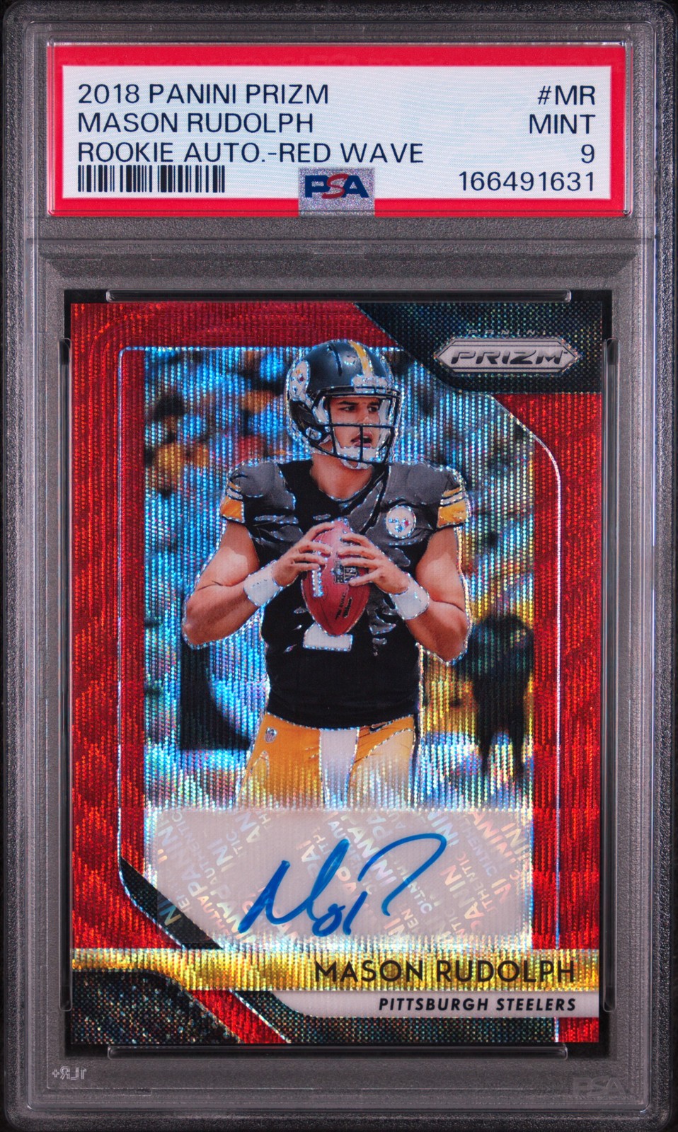 Mason Rudolph Panini Prizm Rookie Autographs #MR Red Wave