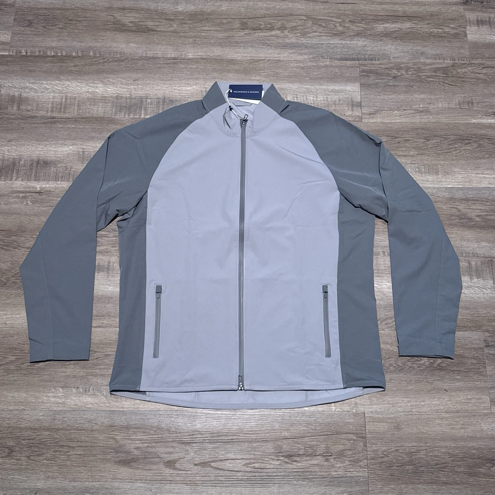 Holderness & Bourne The Hyde Golf Jacket Full Zip Gray Men's Size Large L NEW