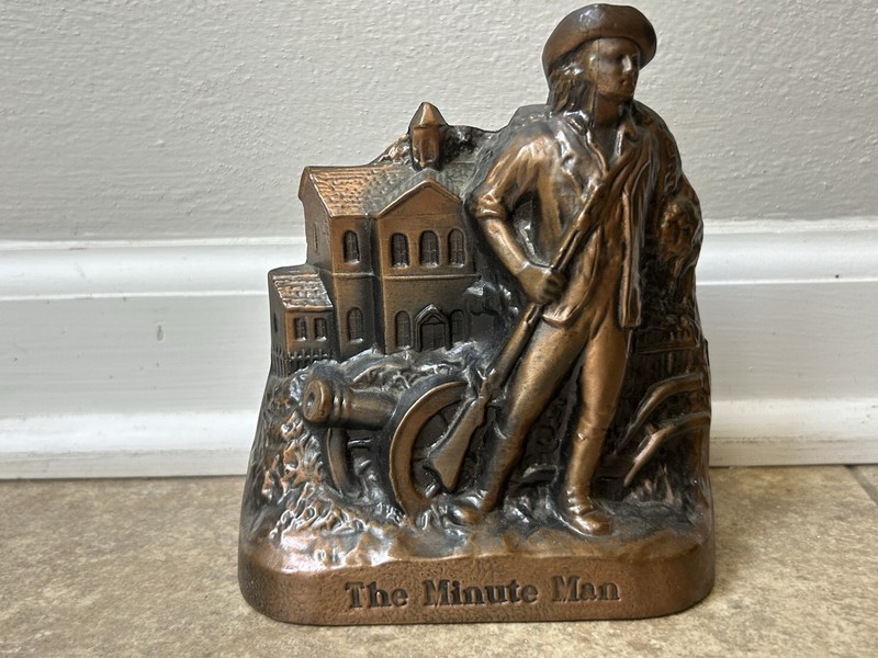 Vintage 1974 Banthrico Minute Man Bronze Metal Bank