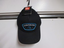 QUIKSILVER MENS SNAPBACK BASEBALL HAT ADJUSTABLE NWT BLACK W/PATCH LOGO COOL 