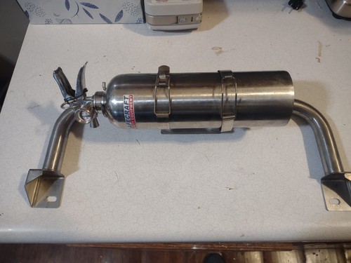 Brey Krause Stainless Steel Fire Extinguisher Mount and Safecraft Extinguisher