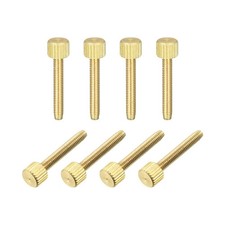 Knurled Thumb Screws, M4x25mm Flat Brass Bolts 8mm Dia. Grip Knobs 8Pcs