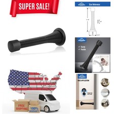 12 Pack Black Spring Door Stops,3-1/8" Heavy Duty - Flexible Door Stopper wit...