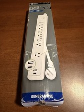 Commercial Electric 7-Outlet Surge Protector with USB White 6 ft.