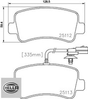 Hella 8DB355015-301 Bremsbelagsatz FüR Scheibenbremse Bremsbelagsatz