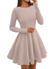 BTFBM Fall Dresses for Women 2025 Long Sleeve High Waist Pleated Flowy A Line...