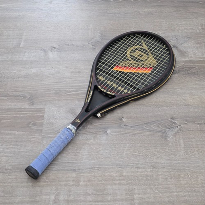 #ad Vintage DUNLOP BLACK MAX Mid Size Composite Tennis Racket amp; Case GRAPHITE GLASS $26.88