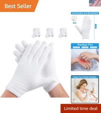 Overnight Moisturizing Gloves for Women & Men - 3 Pairs for Repairing Dry Skin