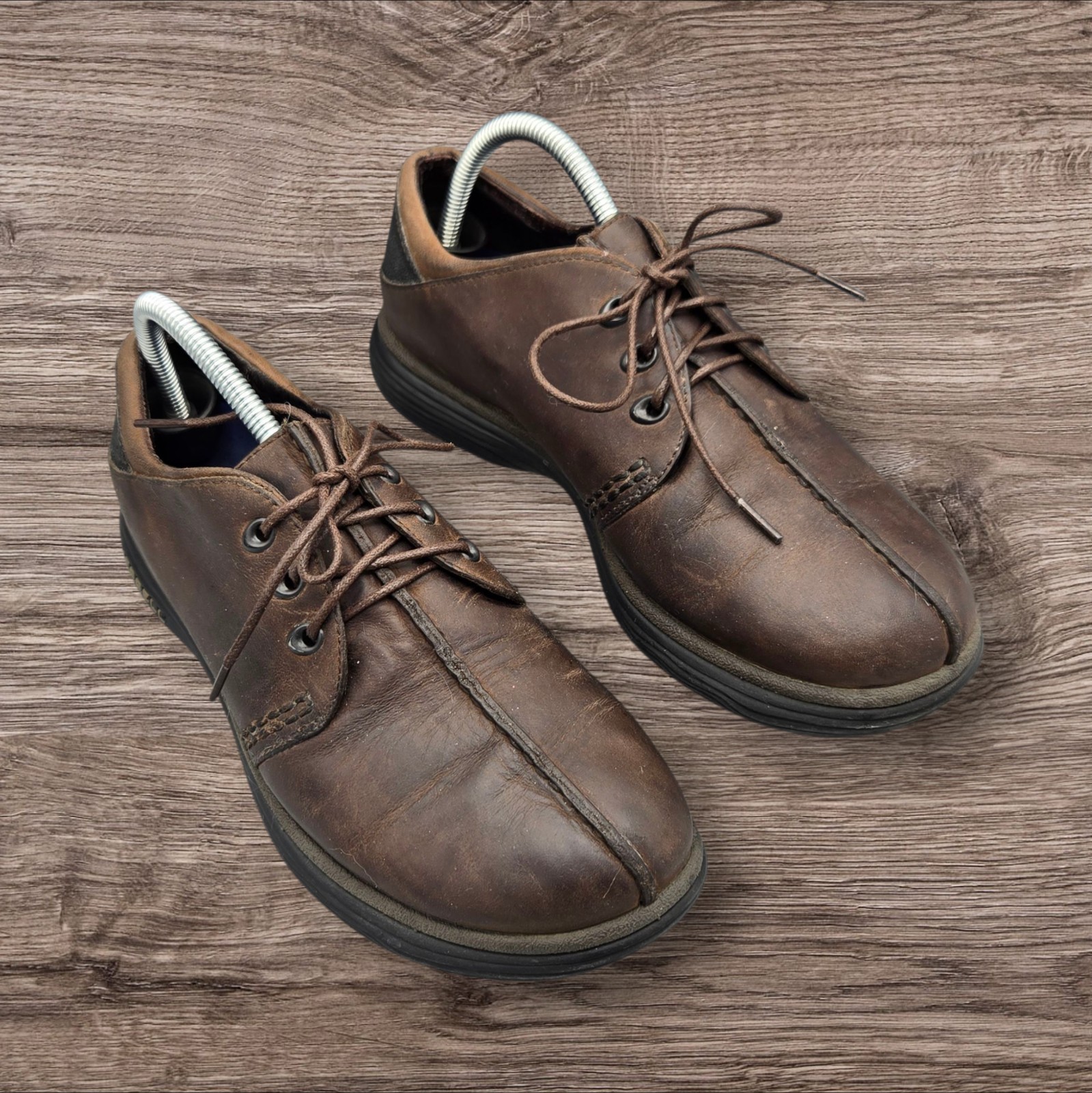 Merrell Topo Stitch punta spaccata pelle stringata casual Oxford marrone scuro uomo 8