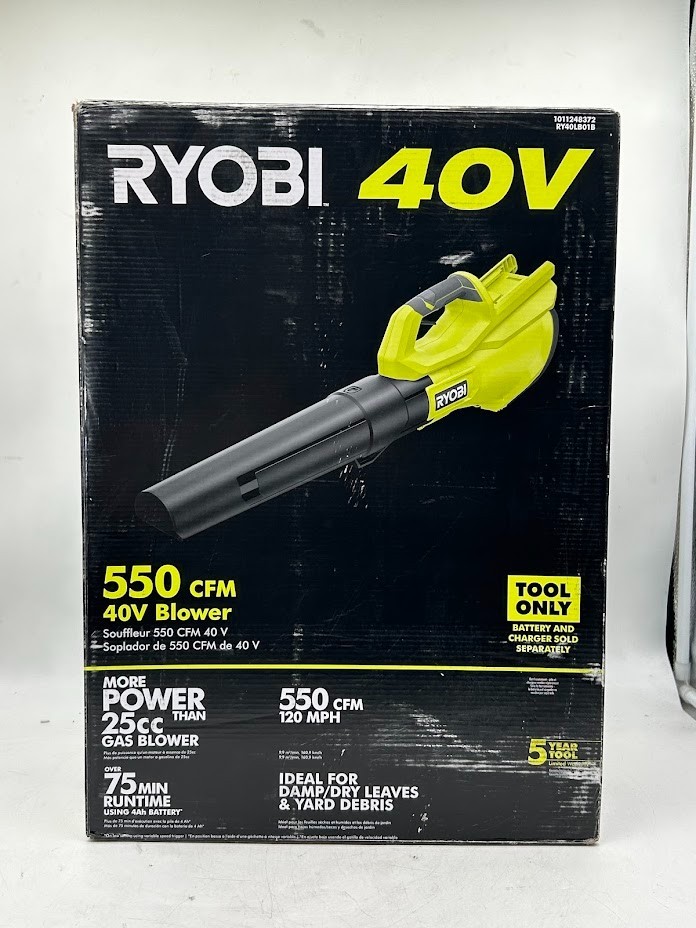 RYOBI 40V 120 MPH 550 CFM Cordless Battery Leaf Blower (Tool Only)