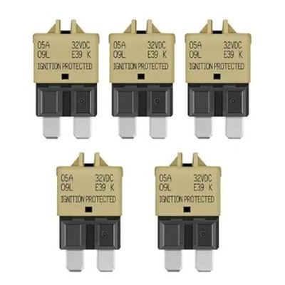5 Amp ATC/ATO Resettable Fuse 5A Manual Reset Standard -E39-5A-5 Pack